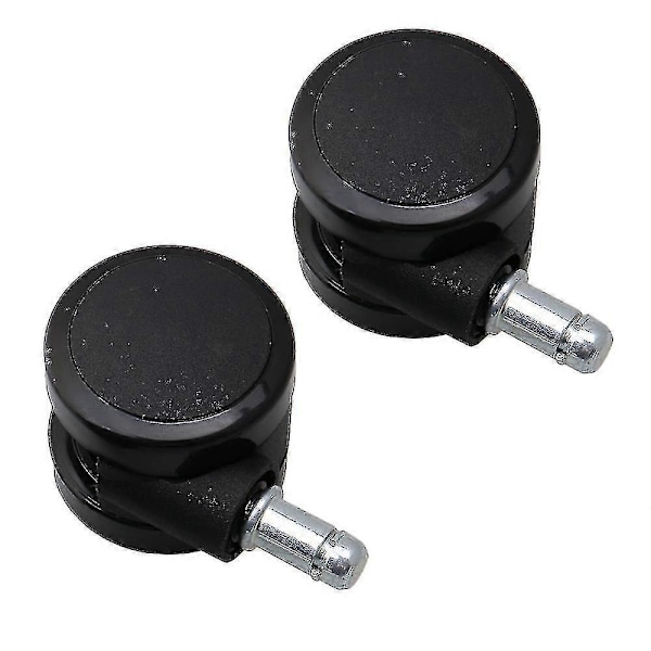 5 stk. 5 cm Dia Svart PU Stolhjul Svingbart Hjul Stamme Stang For Møbelstol-ZZY