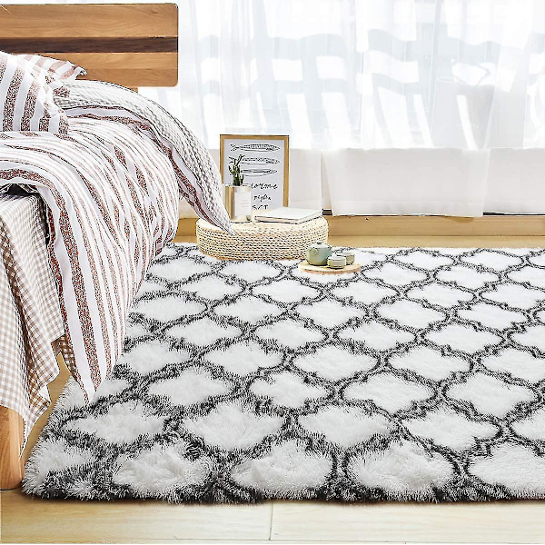 Tflycq Geometric Sovrumsmattor - 5 X 8 fot Shaggy Area Matta Mordern Inomhus För Vardagsrum Flickor Pojkar Barnrum Sovsal Barnrum Hemma Semesterinredning Golv 3.3 * 5.2 FT