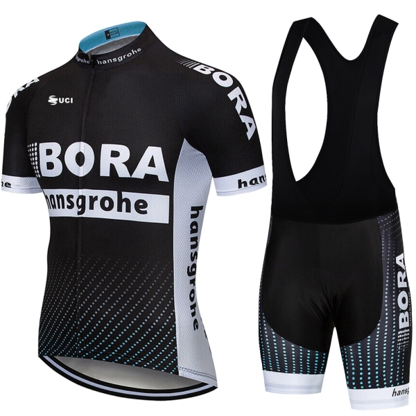 UCI BORA 2023 Miesten lyhythihaiset Jersey-setit Ropa Ciclismo Hombre Kesäpyöräilyvaatteet Triathlon Bib Shortsit Puku Pyöräilyasu Silver Asian size - M