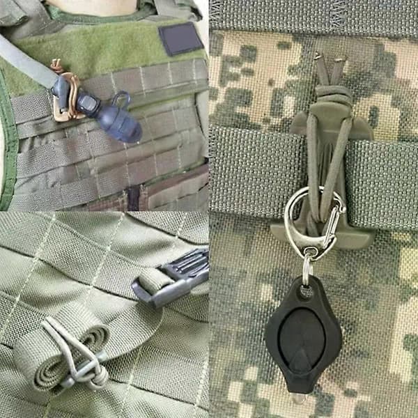 Molle Web Dominators med elastisk snöre för ryggsäcksvävband Molle-fästen - Taktiska redskapsklämmor