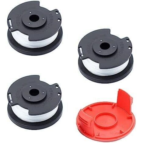 3 stk. Trimmertrådspoler for gresstrimmer (lengde: 6 m, Ø1,65 mm med spoledeksel) for Bosch gresstrimmere