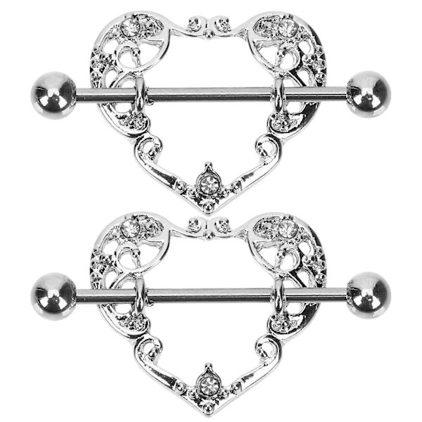 Piercing Smykker Hjerteformet Barbell Ring Til Piger Stil 2 Stk