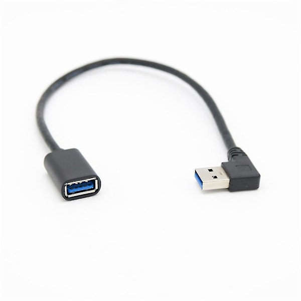 90 Graders Rett Vinkel Super Speed USB 3.0 Hann til Hunn Skjøteledning Adapter 30cm/60cm A