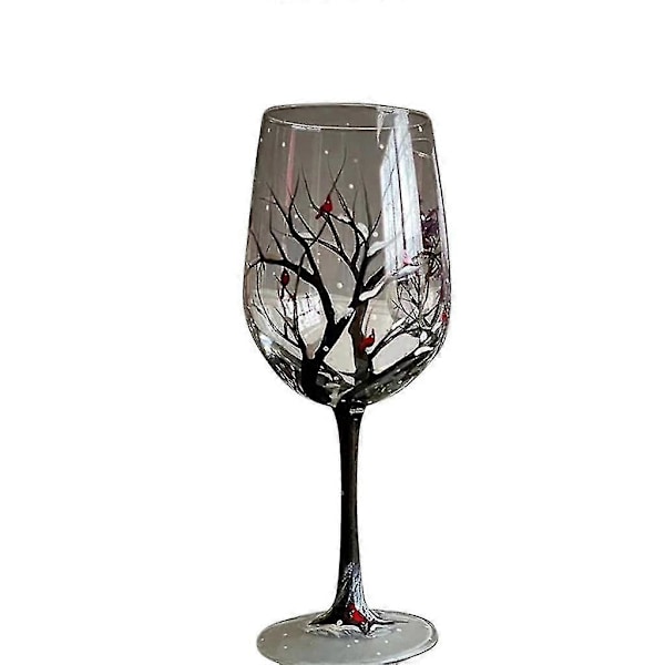 Four Seasons Tree Vinglas Elegant Handmålat Vinglas Glas - ZZY