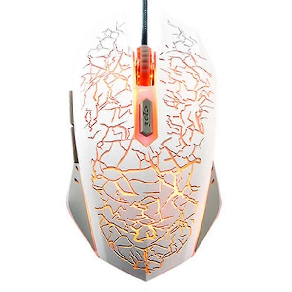 Gaming Mus Ledning, Usb Optisk Computermus Med Rgb Baggrundsbelysning, 4 Justerbare Dpi Ergonomisk Gamer Laptop Mus - Hvid