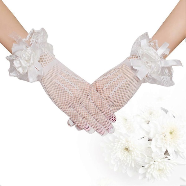 Bröllop Brudhandskar Elegant Tyll Kort Accessoar för Kvinnor Vit One Size