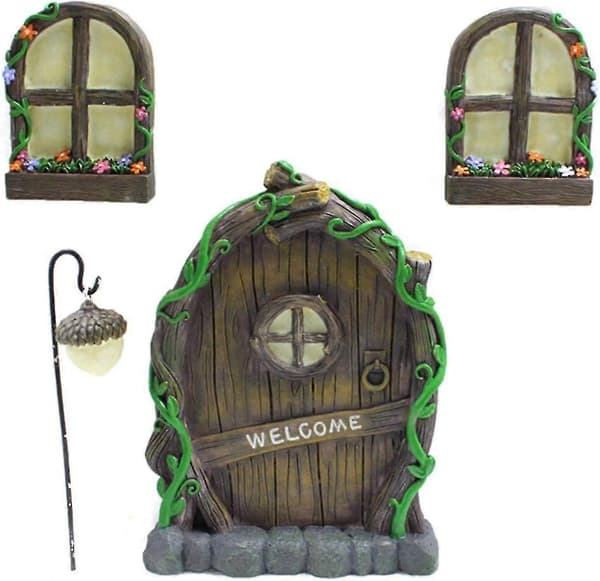 Fé dörr kit fé och fé dörr miniatyr dekor fé träd prydnad