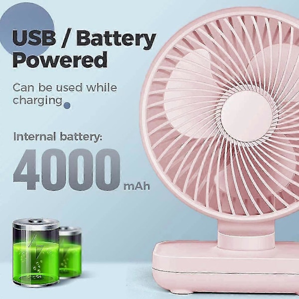 D606usb Genopladelig Bordventilator - Kirsebærblomst Pulverhusholdningsprodukter