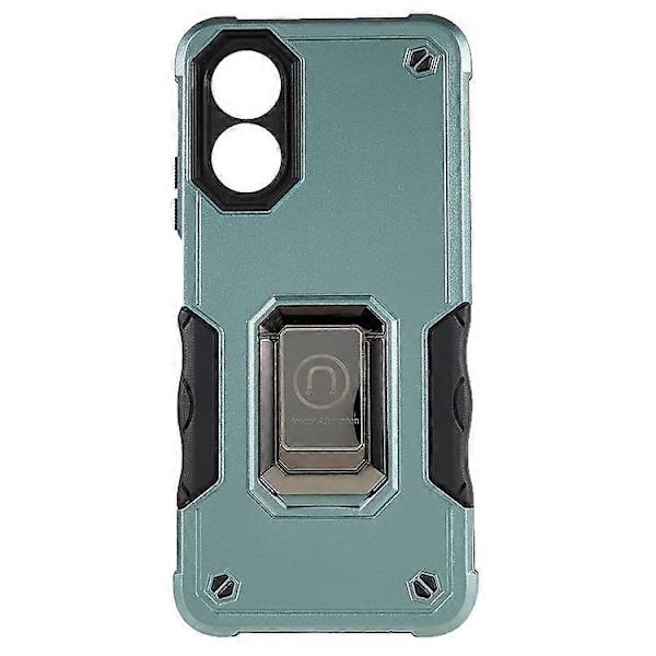 Kompatibelt Skal för Oppo A17 4G Anti-drop, PC + TPU Skyddsskal med Ringstativ Green