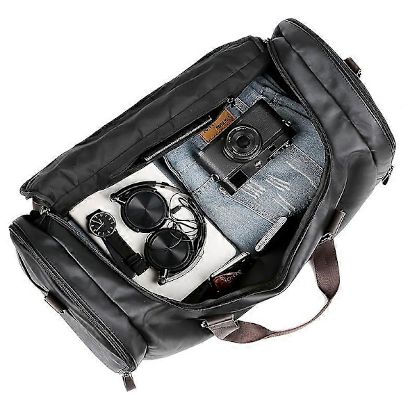 Herre Kvalitets PU Læder Rejsetasker Håndbagage Taske Herre Duffel Bags Håndtaske Casual Rejse Tote Stor Weekendtaske