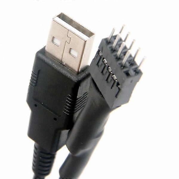 9-nastainen uros - ulkoinen USB A uros PC-emolevyn sisäinen datan jatkokaapeli HFMQV