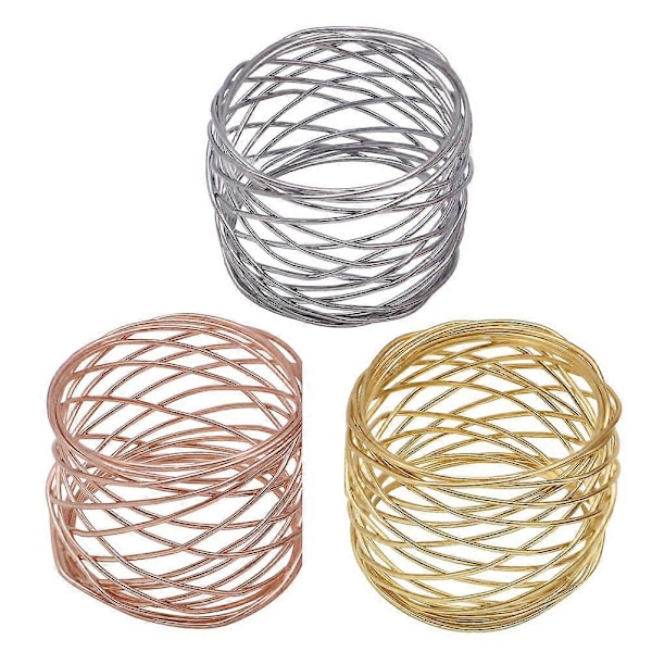 Servettspännen Ihåliga Servettringar För Möhippa Förlovningsfest Silver 1Set