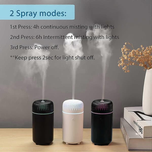Bildiffuser Luftfukter Aromaterapi Eterisk Olje Diffuser USB Kjølig Tåke Mini Bærbar Diffuser for Bil Hjem Kontor Soverom (Svart)