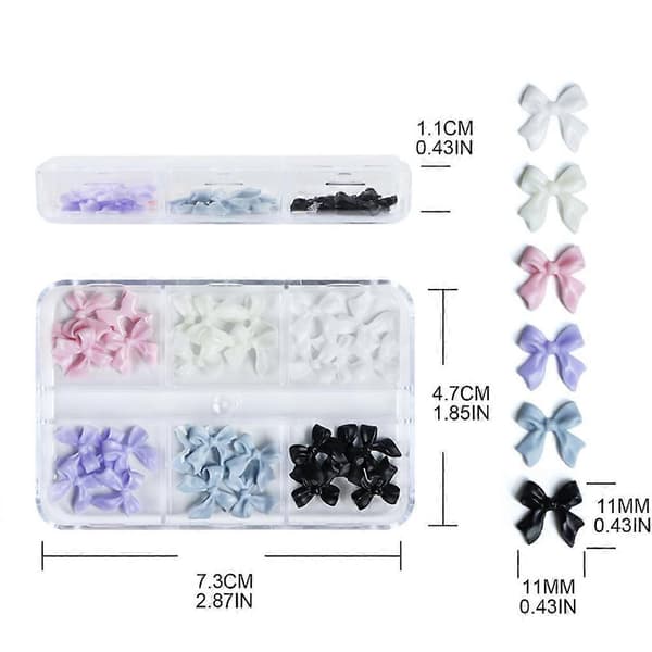 3D Sløjfe Neglekunst Dekorationer Tilbehør Manicure DIY Håndværk Tilbehør