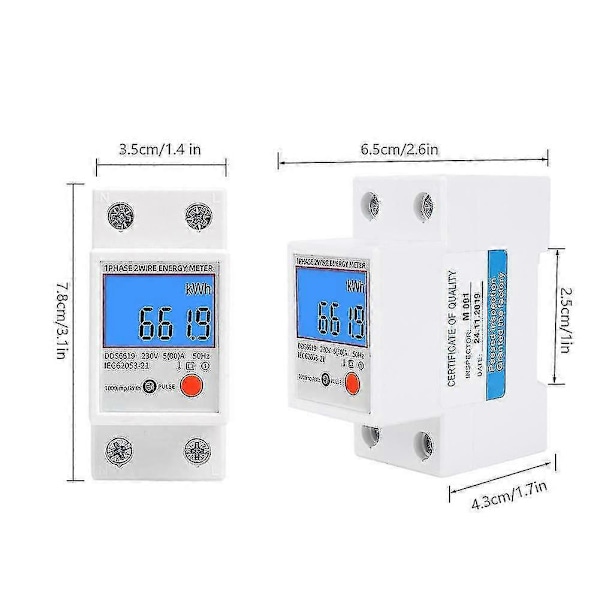 Sinotimer DDS6619-012 AC 220V 80A LCD Digital Bakgrundsbelyst Enfas Energimätare kWh Strömförbrukning