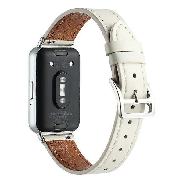 Kompatibel med Samsung Galaxy Fit3 Ægte Læder Urrem Udskiftning Beige