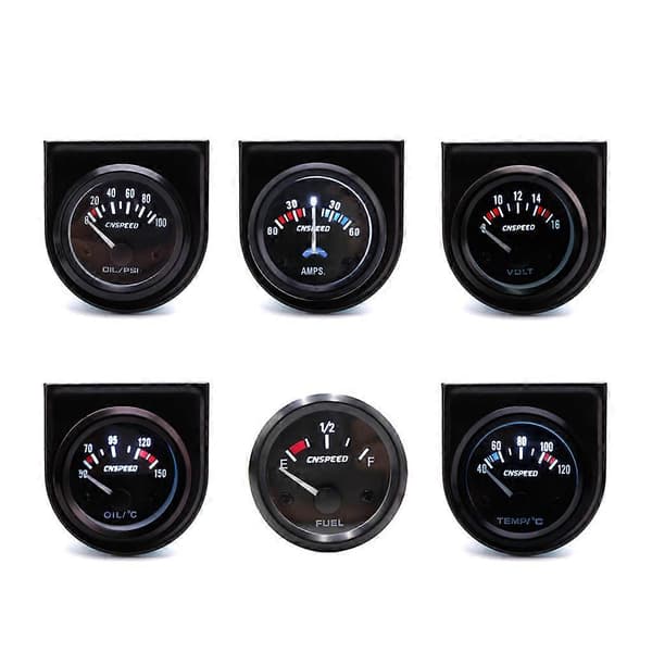 2\" 52mm Sort Bil Auto Digital LED Vand Temp Temperaturmåler Kit 40-120 Ny