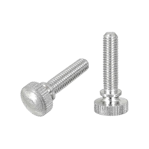 Räfflade tumskruvar, M5x20mm mässingsskruvar med grepp, nickelpläterade, 2 st