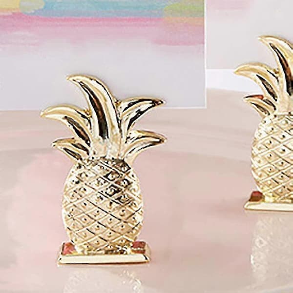 6 stk. Gull Ananas Sete Klipp Plasskort Holdere Bordnummerholder Bildeklipp