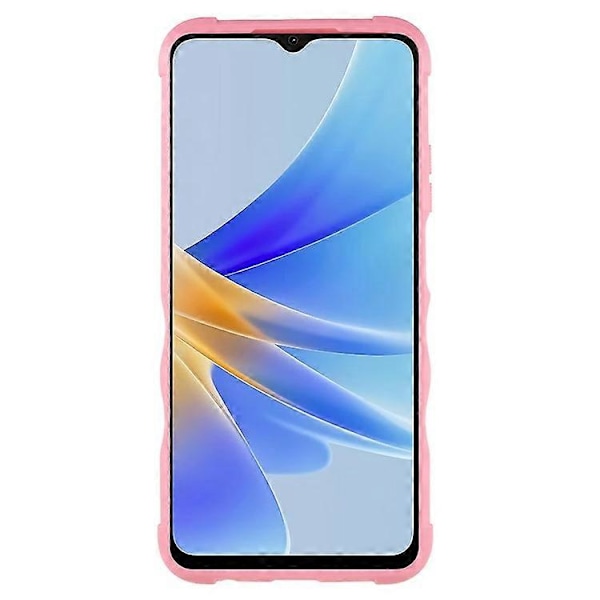 Kompatibel med Oppo A17 4G Anti-drop telefondeksel PC + TPU Beskyttelsesdeksel med Ringstøtte Pink