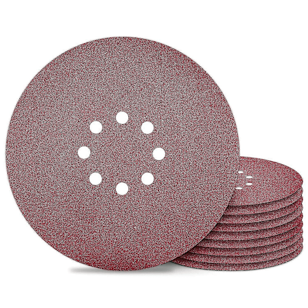 225 mm slibeskive 8 huller korn 80 sandpapir til vægsliber 10 stk.