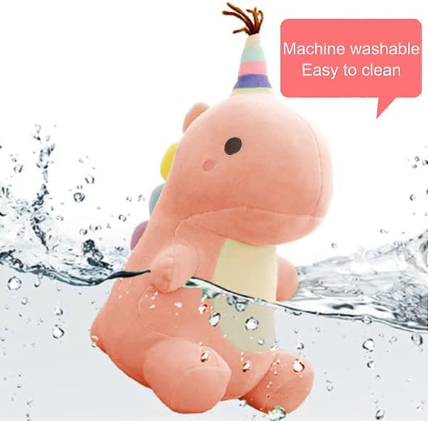 Kosedyr, myk dinosaur kosedyrfigur gave til gutter og jenter (rosa, 23 cm)