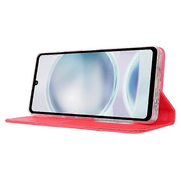 Kompatibelt Plånboksfodral för Sharp Aquos Sense 8 Silkeslen Textur Läder Flip Skyddande Telefonfodral Red