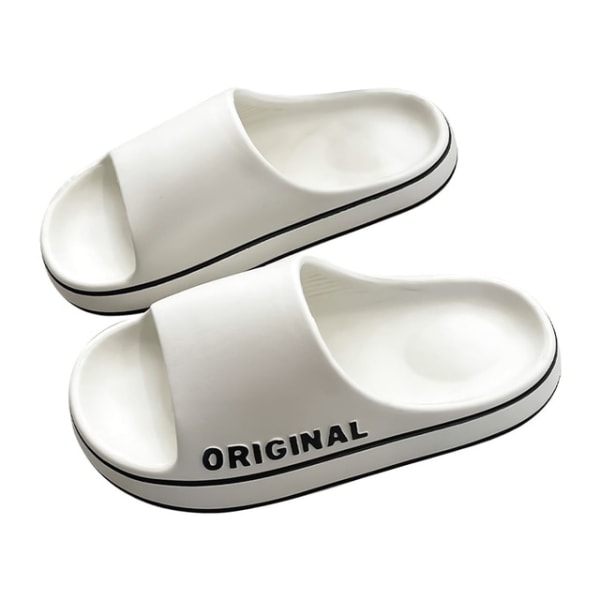 Sommertøfler EVA tøfler med myk såle Lette strandsandaler White 46-47