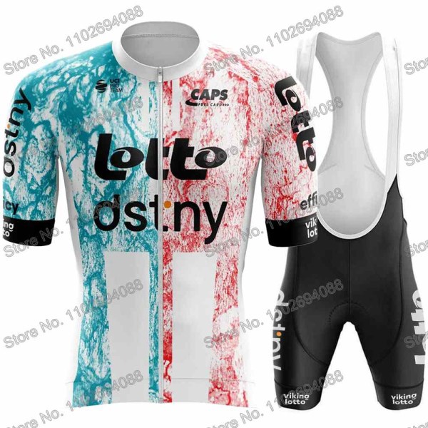 2023 Lotto Dstny Pyöräilyjersey Set Kesä Miesten Pyöräilyvaatteet Maantie Kilpapyörä Paidat Puku MTB Polkupyörä Bib Shortsit Maillot Pants 1 3XL