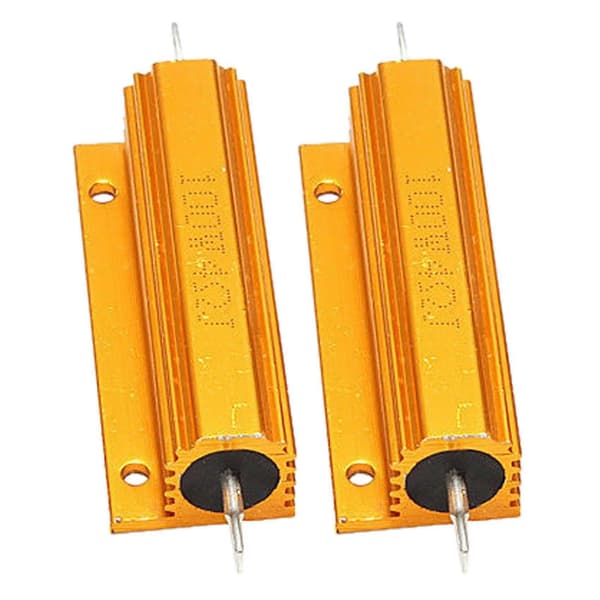 2x Guld Aluminium Clad Effektmodstand Modstand 100w, 4 Ohm 4r