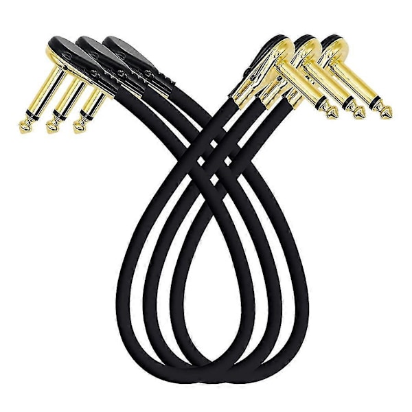 Gitar Patchkabel Effektpedal Patchkabler 1/4-tommers Rett Vinkel Lav Profil Pankake Design For Eff (sammenfiltring)
