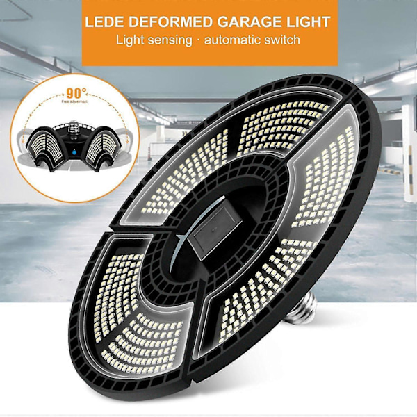 Garage Lampa Deformerbar Hög Ljusstyrka Energibesparande E27 3000K Varmvitt Ljus Vattentät Garage-ZZY