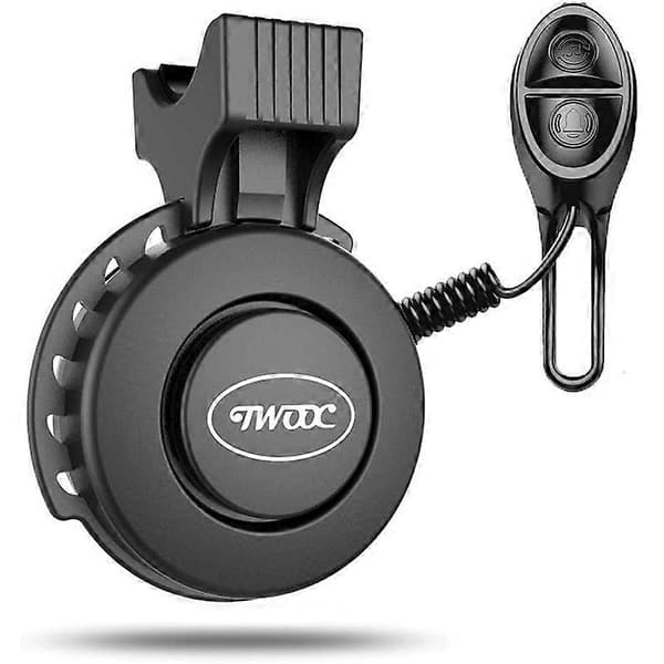 Cykelringklocka, ABS, 110-120dB, Svart