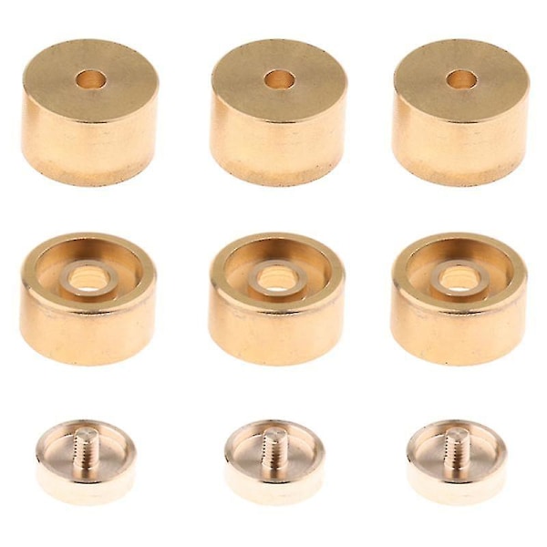 9 st Trumpetventilfingerknappar Ventilkapselskruv Trumpet Reparationstillbehör Guld