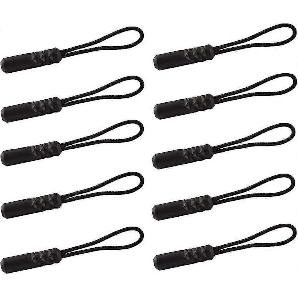 Slitstarka dragkedjor med sladd Dragkedjeersättning för plånböcker, ryggsäckar, bagage, kläder (svart 10-pack)
