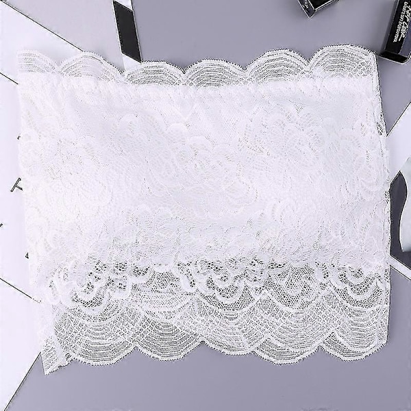 Blomstrete blonde tubetopp BH Bandeau Stroppeløs BH Sømløs Elastisk Brystwrap for kvinner (3 stk, Hvit, Hudfarget, Svart)
