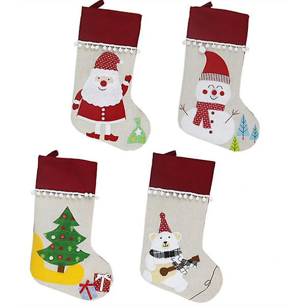 Tomte Strumpset om 4, Tomtestövel för Fyllning 46 X 20cm