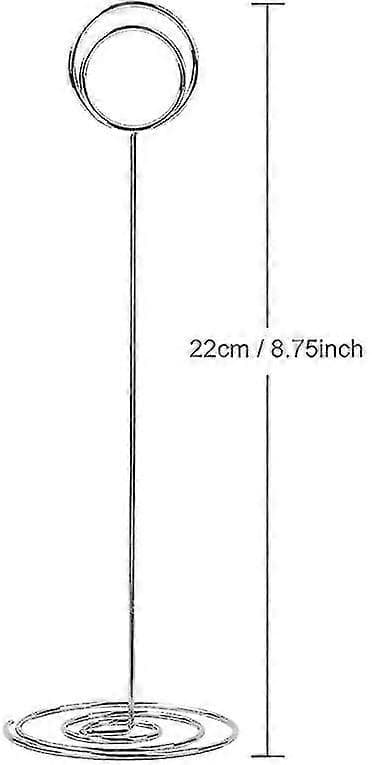 10-pack 22 cm höga bordsnummerhållare, placeringskortshållare, silver