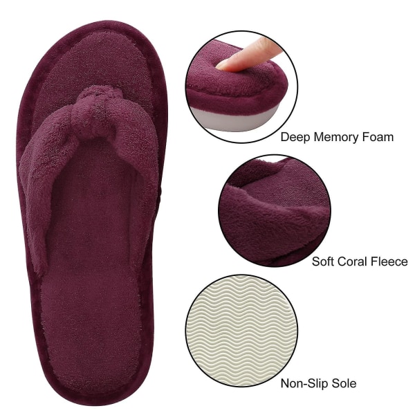 Vinterpälstofflor Fluffiga kvinnors mjuka plyschkläder Tofflor Damer Hemsandaler Inomhus Casual Lyxig Fuzzy Flip Flops A-rosa Röd 44-45 10.4-10.6inch