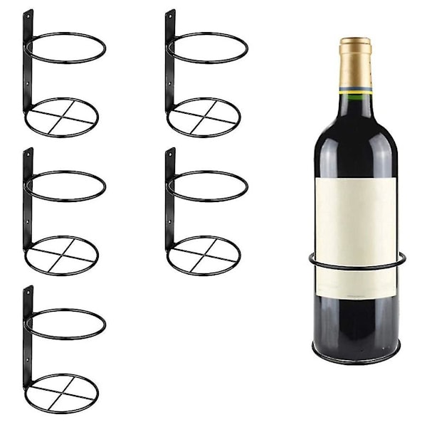 Viinipulloteline seinälle, 6 kpl viinipulloteline, metallinen viininäyttöteline viinisäilytykseen, seinäviiniteema Deco x