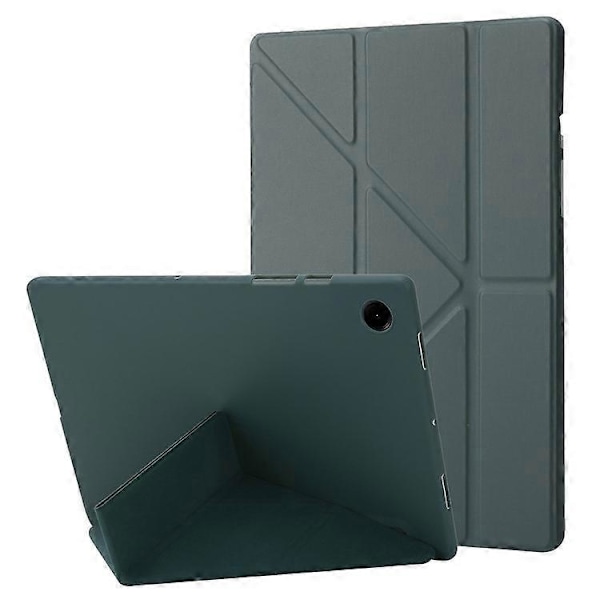 Yhteensopiva Samsung Galaxy Tab A9 -kotelo PU-nahka + silikonikuori origami-jalustalla Green