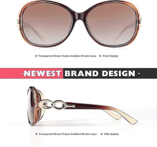 Polariserede dame solbriller Oversized Stort stel Retro stil - Uv400 Beskyttelse Mj85