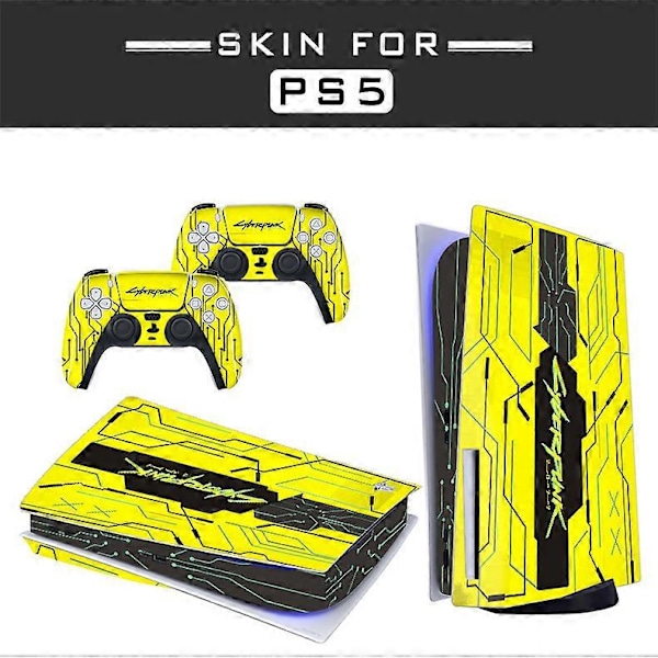 Liimattava suojakalvo - Yhteensopiva PS5 Extreme -sarjan kuorien kanssa konsolin mukauttamiseen - Irrotettava vinyylikalvo - Matta satiini HD-laatu (Levy, cyberpunk2077)
