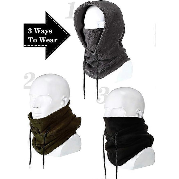 3 kpl Tactical Heavyweight Balaclava, miesten talvifleecebalaclava ulkoiluun, retkeilyyn, hiihtoon ja pyöräilyyn