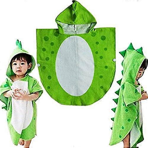 Badekåpe for barn med hette, badehåndkle, strandponcho, dinosaurmønster