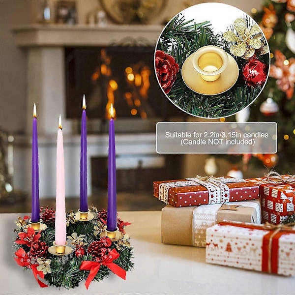 Joulun Adventtiseppele 12 tuuman Adventtikynttilänjalka Keinotekoinen Jouluseppele Nauhalla Käpy Adventtikeskuskappaleeseen Joululomalle