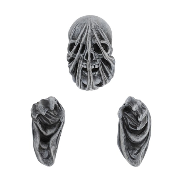 3 stk. Hodeskalle Halloween Hengende Ornamenter Skumle Resin Skulpturer Veggdekorasjoner Hjemmefest Dekor Horror Tema Gave