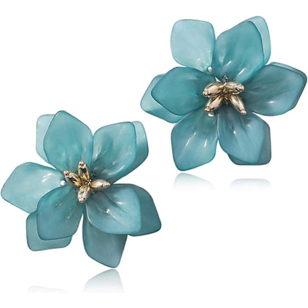 Heyone Mote Bohemske Akryl Store Blomster Øredobber Matte Blomster Dingle Øredobber med Gull Blomsterknopp for Kvinner Jenter Mamma Kjæreste og Venner