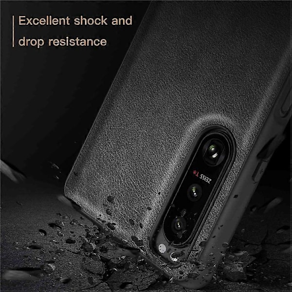 Kompatibelt Skal för Sony Xperia 5 III 5G, Repskydd, Anti-fingeravtryck, Retro PU Läderbelagd TPU+PC Telefonfodral Blue