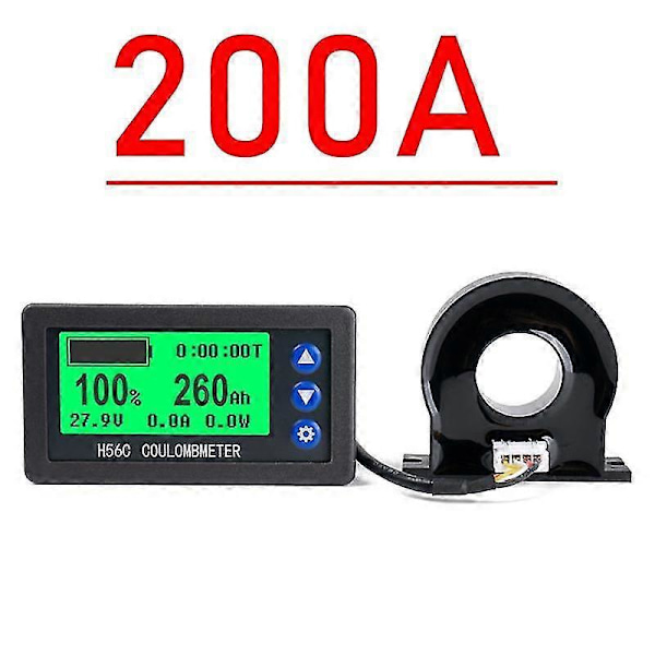 Batteriovervåker Hall Coulomb Meter DC 8-100v 200A LiFePO4 Bly-syre Li-ion Litium Kapasitet Strøm D-haoyi